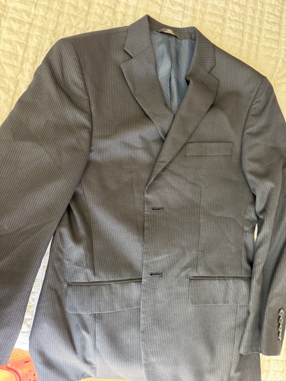 Haggar Navy Pinstripe Two-Button Suit Jacket